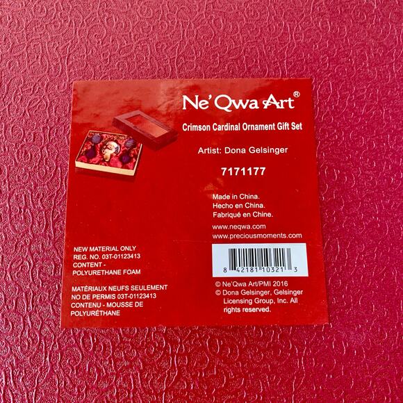 Ne'Qwa Art Crimson Cardinal Ornament Gift Set 5 Glass Ornaments Dona Gelsinger - Picture 13 of 13
